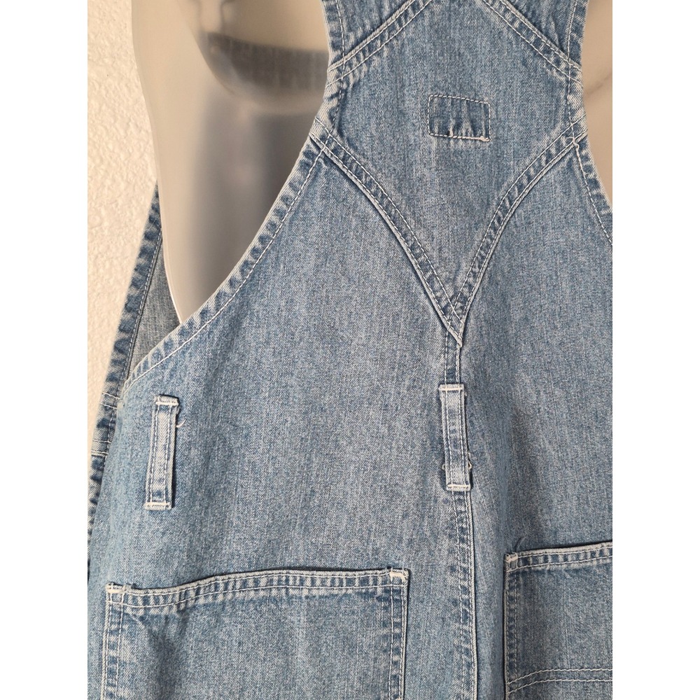 New York Jeans Vintage 90s Denim Shortalls Light Wash Blue Overalls Shorts L - Picture 6 of 10